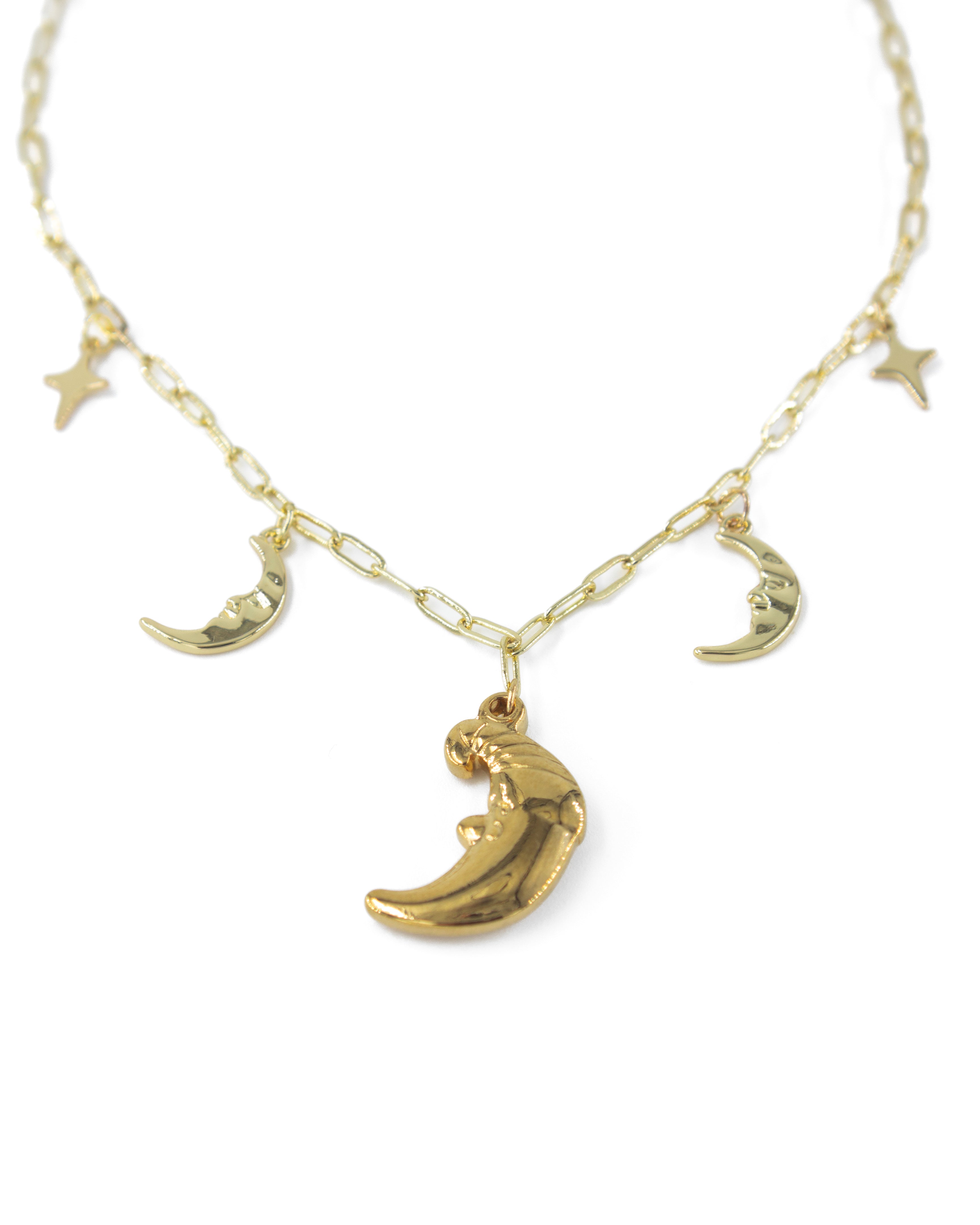 SOMNIUM CHARMLI AY MOTİFLİ ÇELİK KOLYE