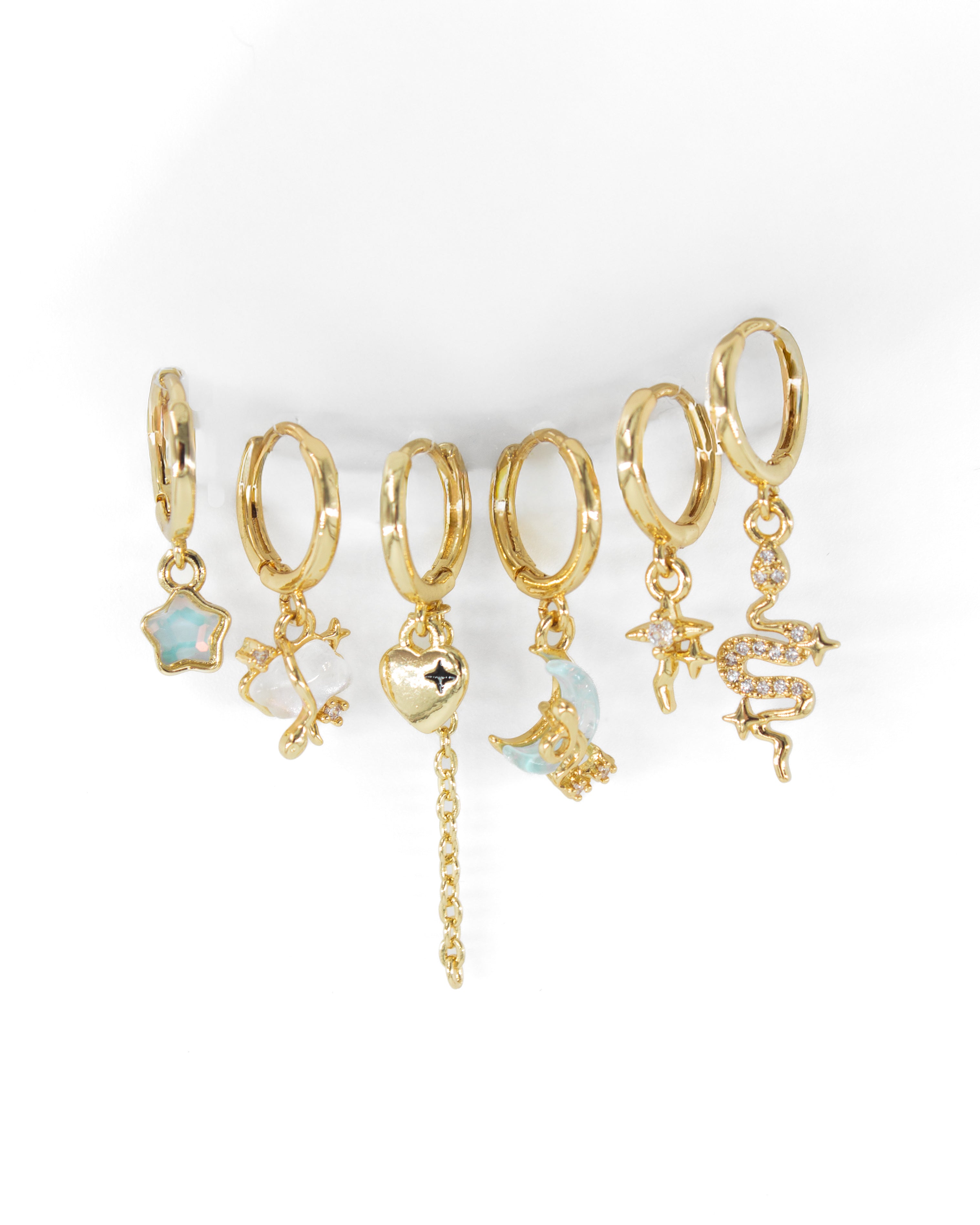 AMULETUM SIX 6'LI ÇELİK KÜPE SETİ