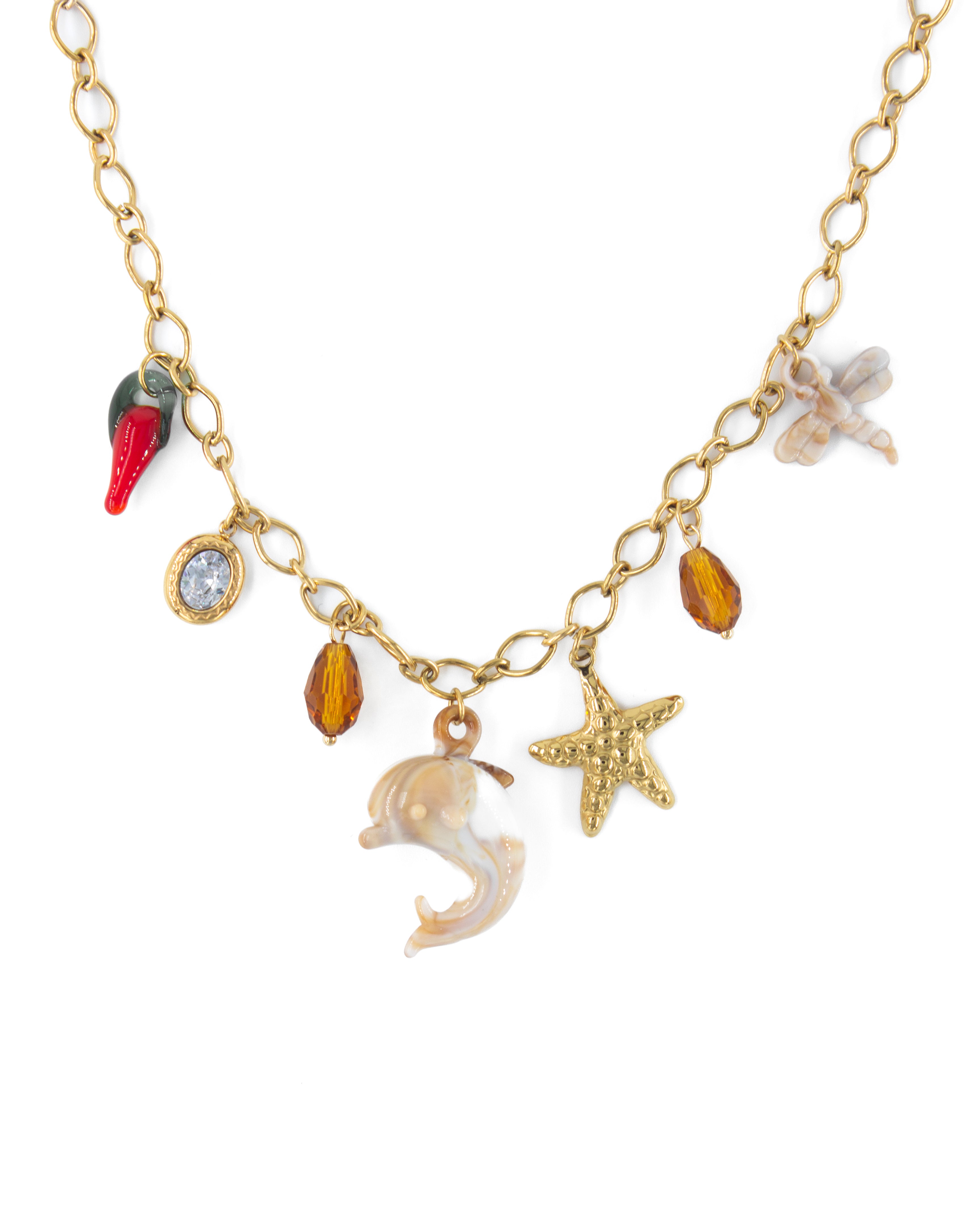 MISCEO CHARMLI ÇELİK KOLYE