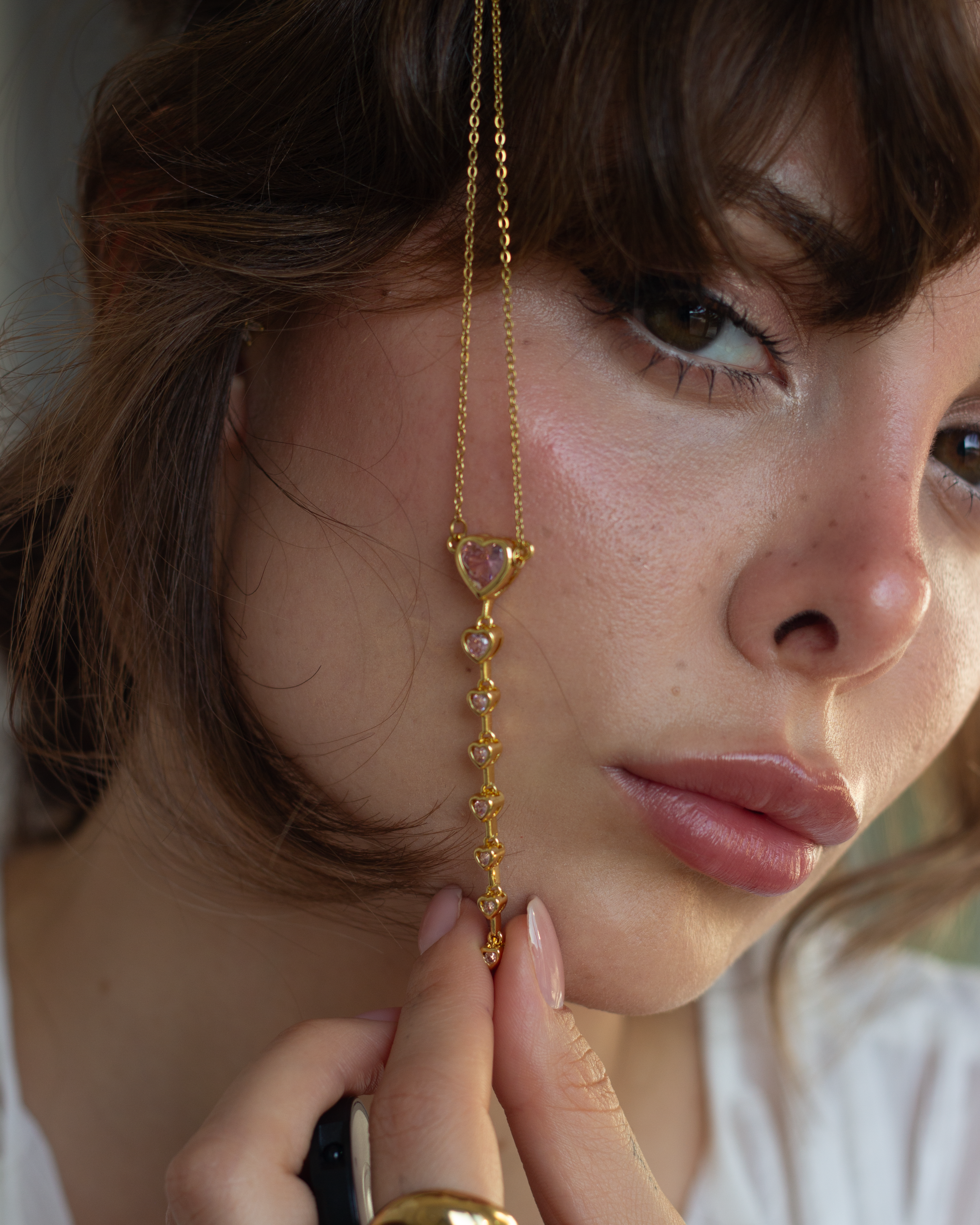 PINK DROPLET Y SERİSİ ÇELİK KOLYE