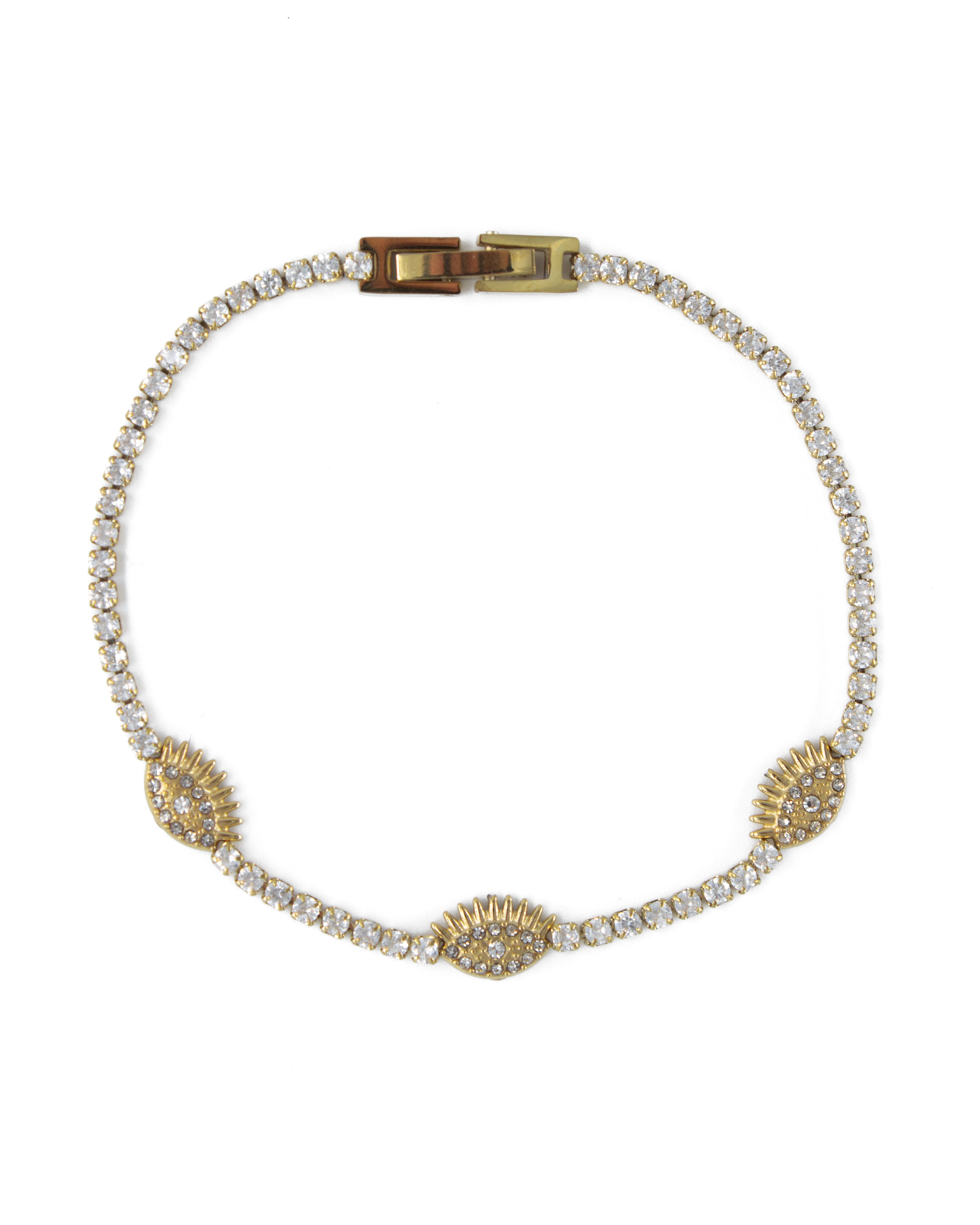 VIGILIA TAŞLI GÖZ MOTİFLİ ÇELİK BİLEKLİK