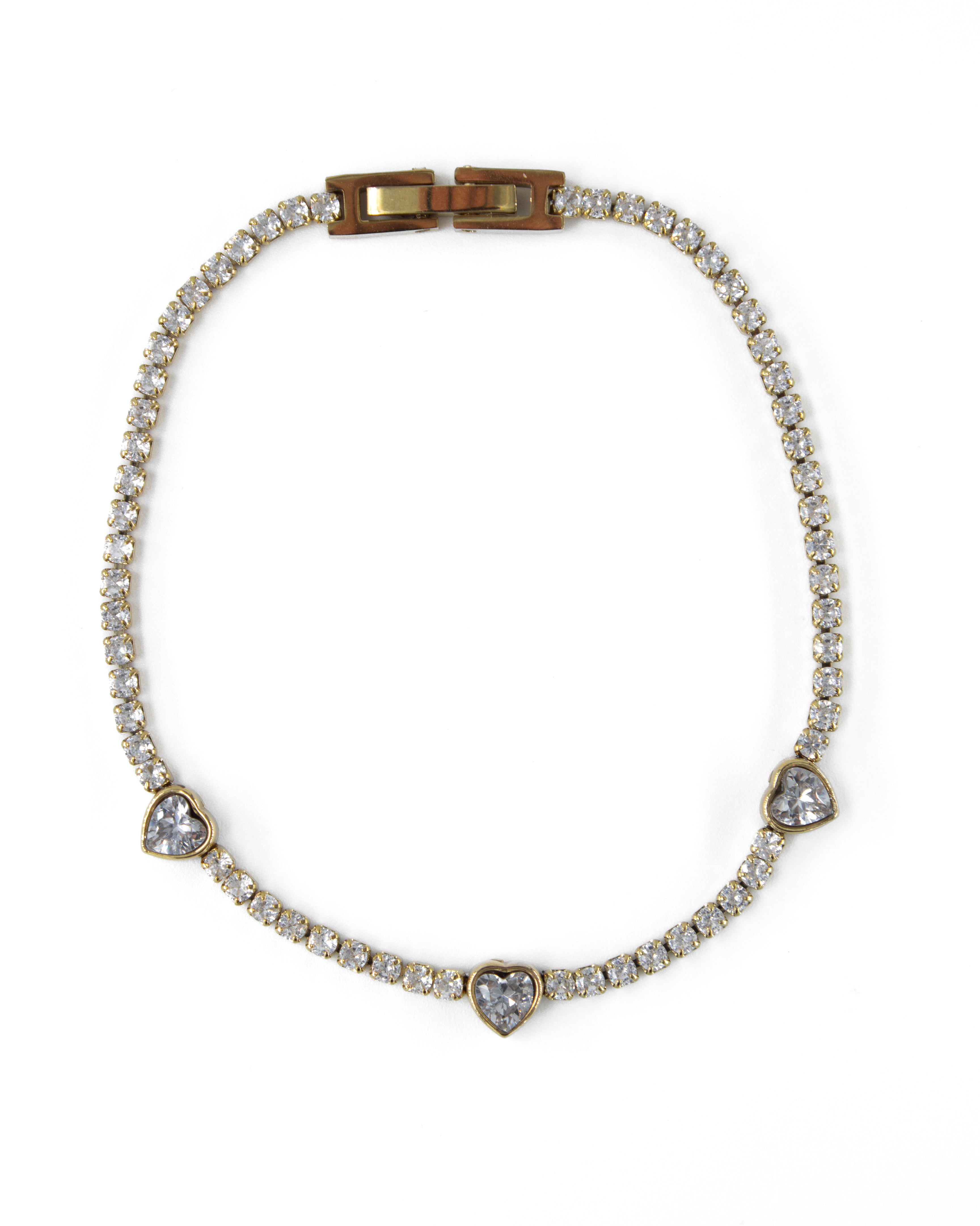 HEART LINE TAŞLI KALP ÇELİK BİLEKLİK