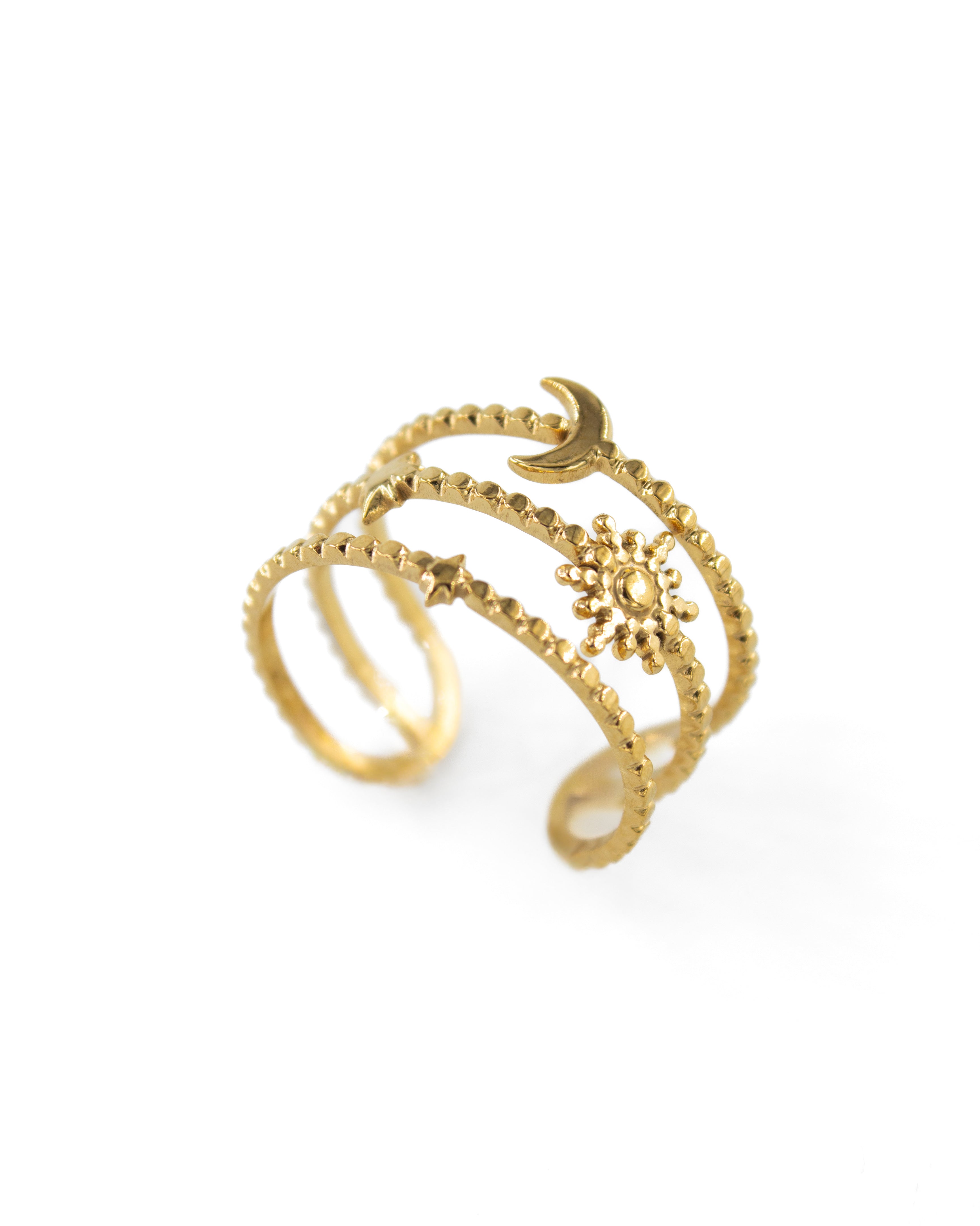 ECLIPSE GÖKYÜZÜ MOTİFLİ AYARLANABİLİR ÇELİK YÜZÜK