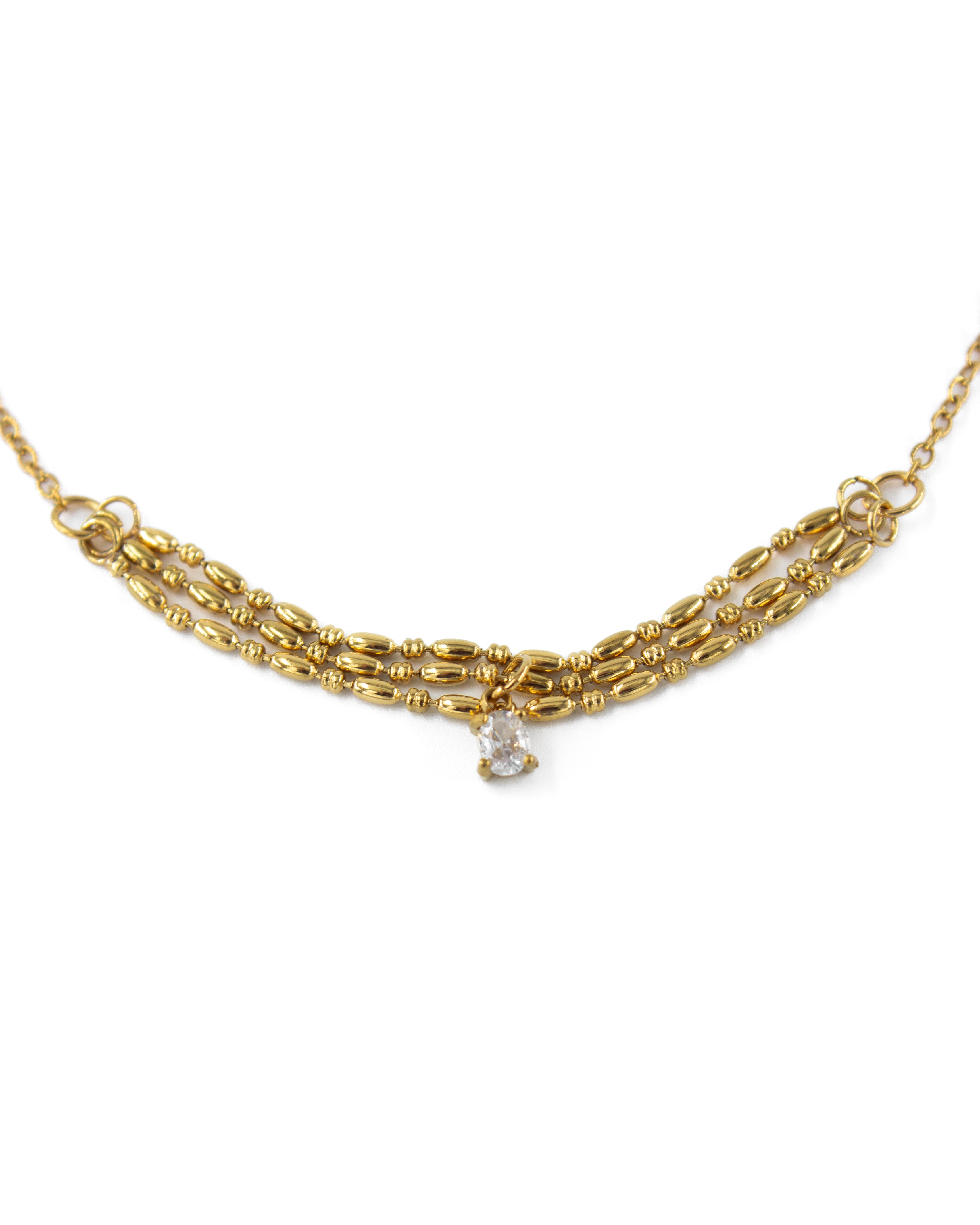 ÉTOILE MINIMAL TAŞLI ÇELİK KOLYE