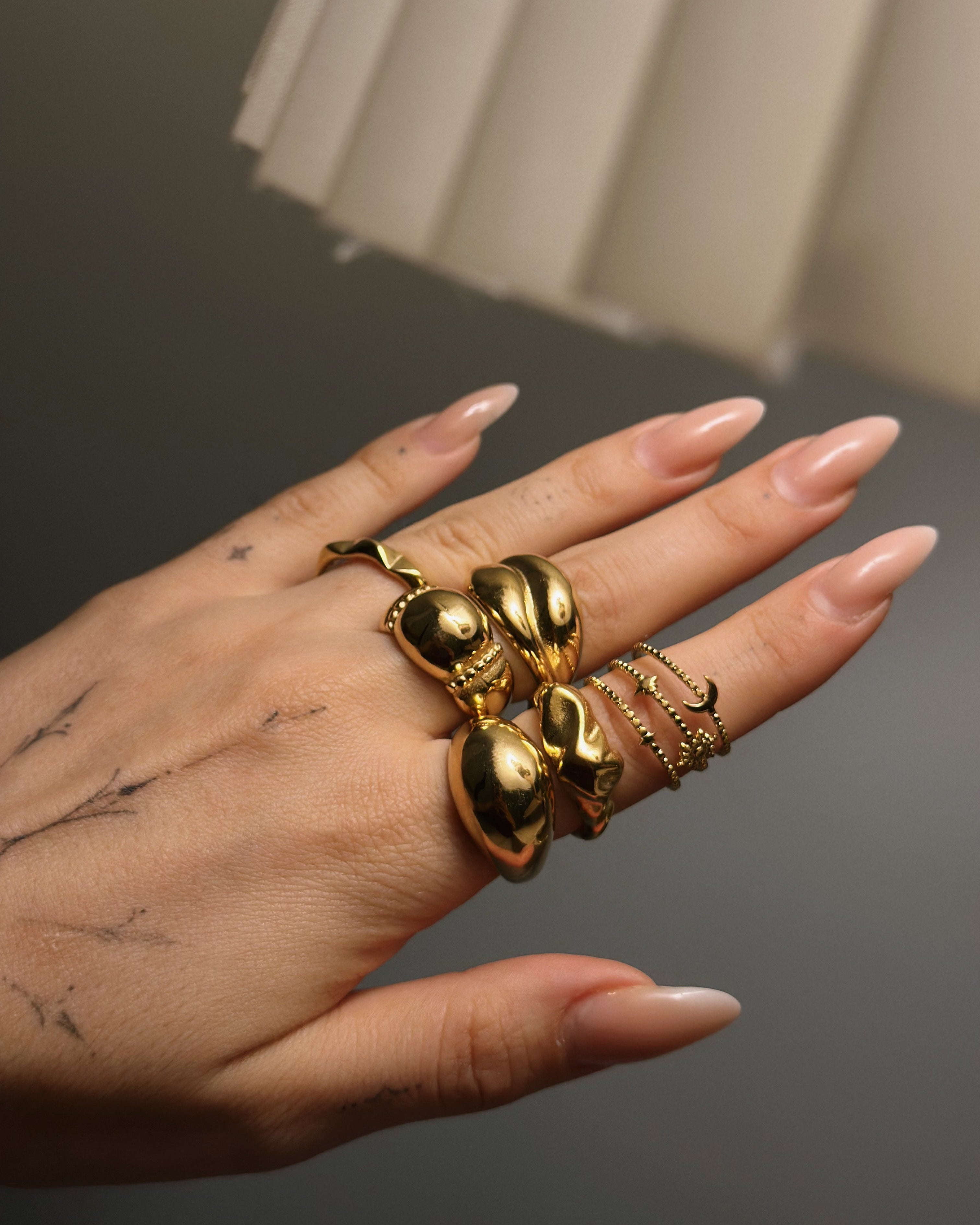 ECLIPSE GÖKYÜZÜ MOTİFLİ AYARLANABİLİR ÇELİK YÜZÜK