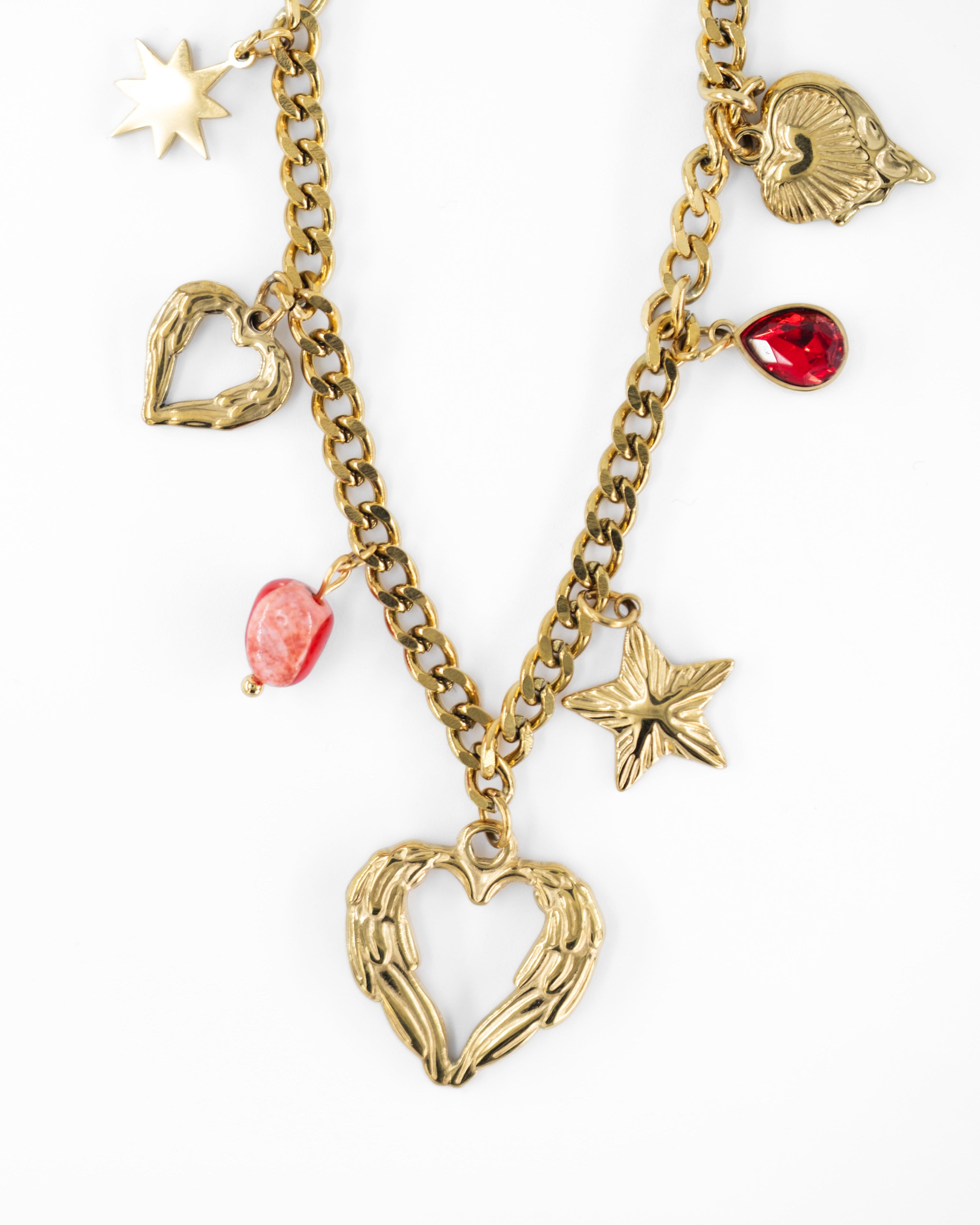 HEARTVINE CHARMLI ÇELİK KOLYE