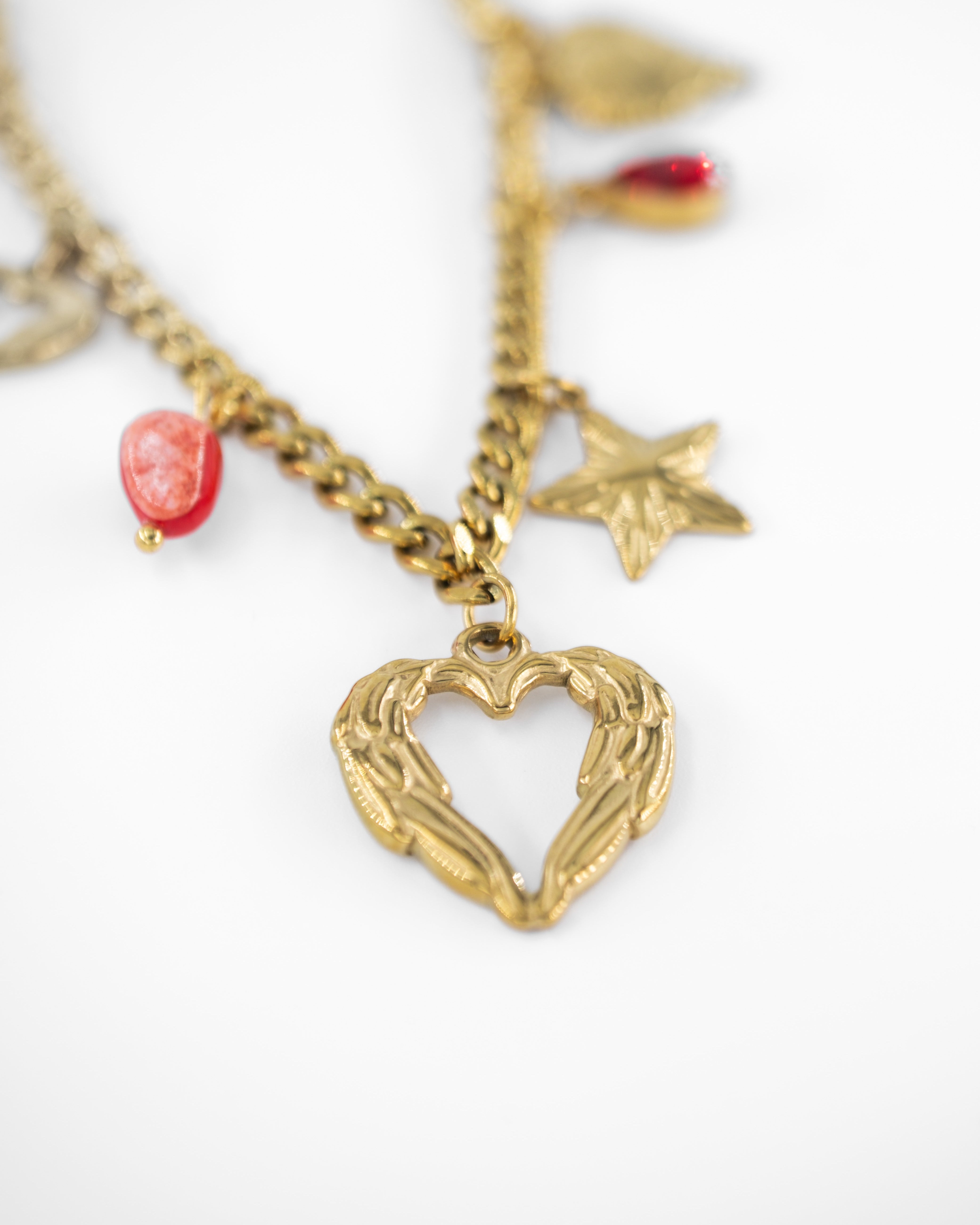 HEARTVINE CHARMLI ÇELİK KOLYE