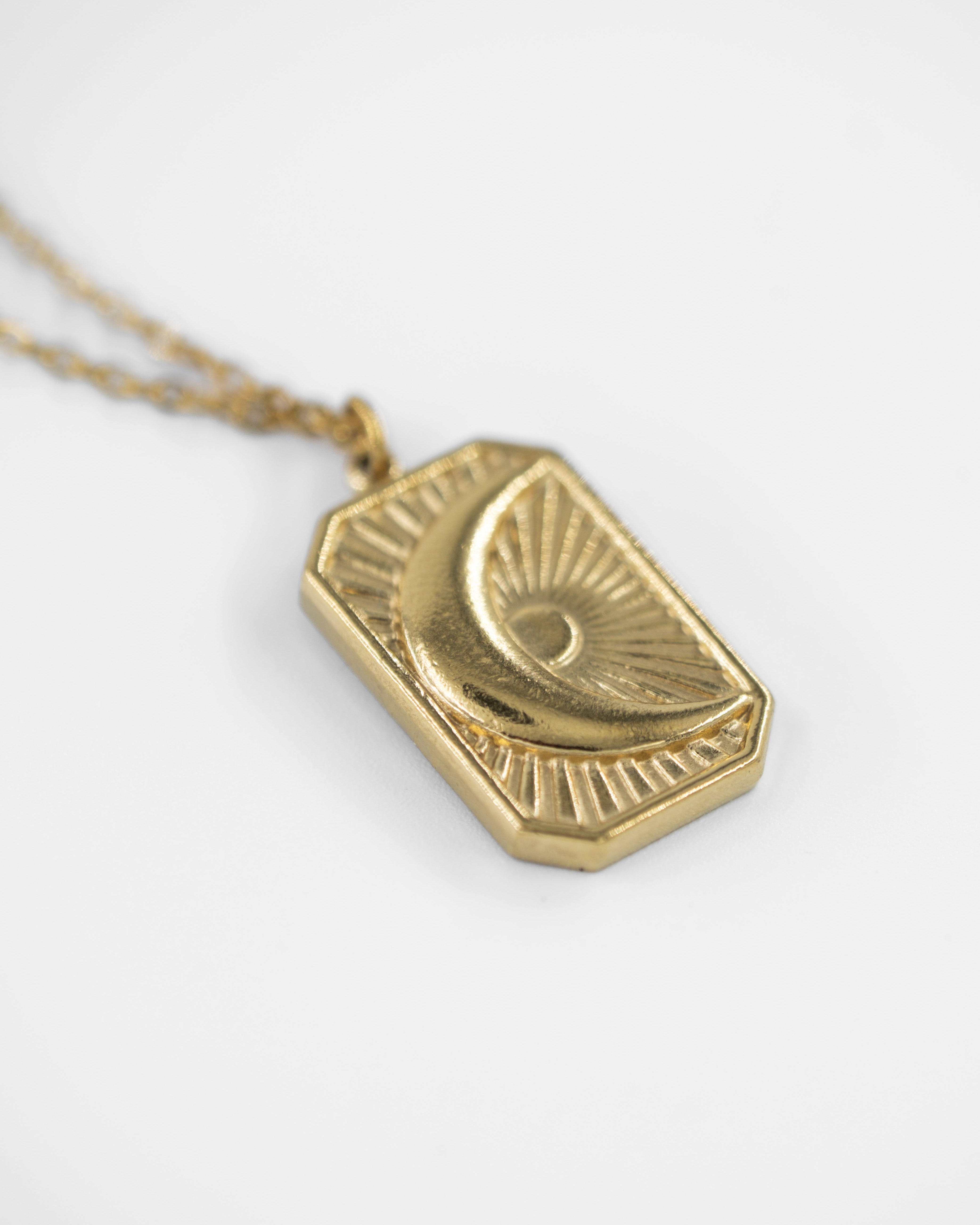 NOCTURNA GÜNEŞ VE AY ÇELİK KOLYE