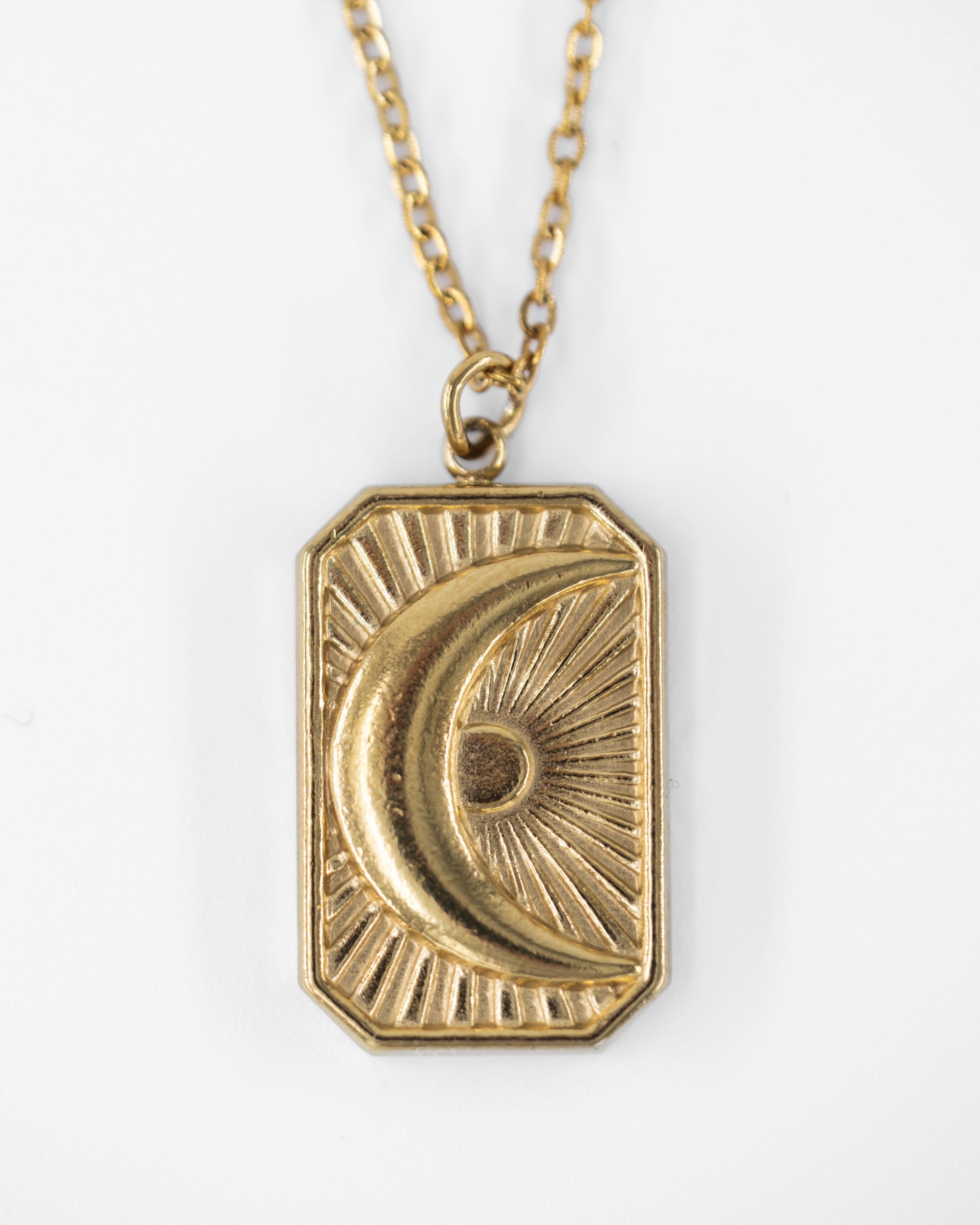 NOCTURNA GÜNEŞ VE AY ÇELİK KOLYE