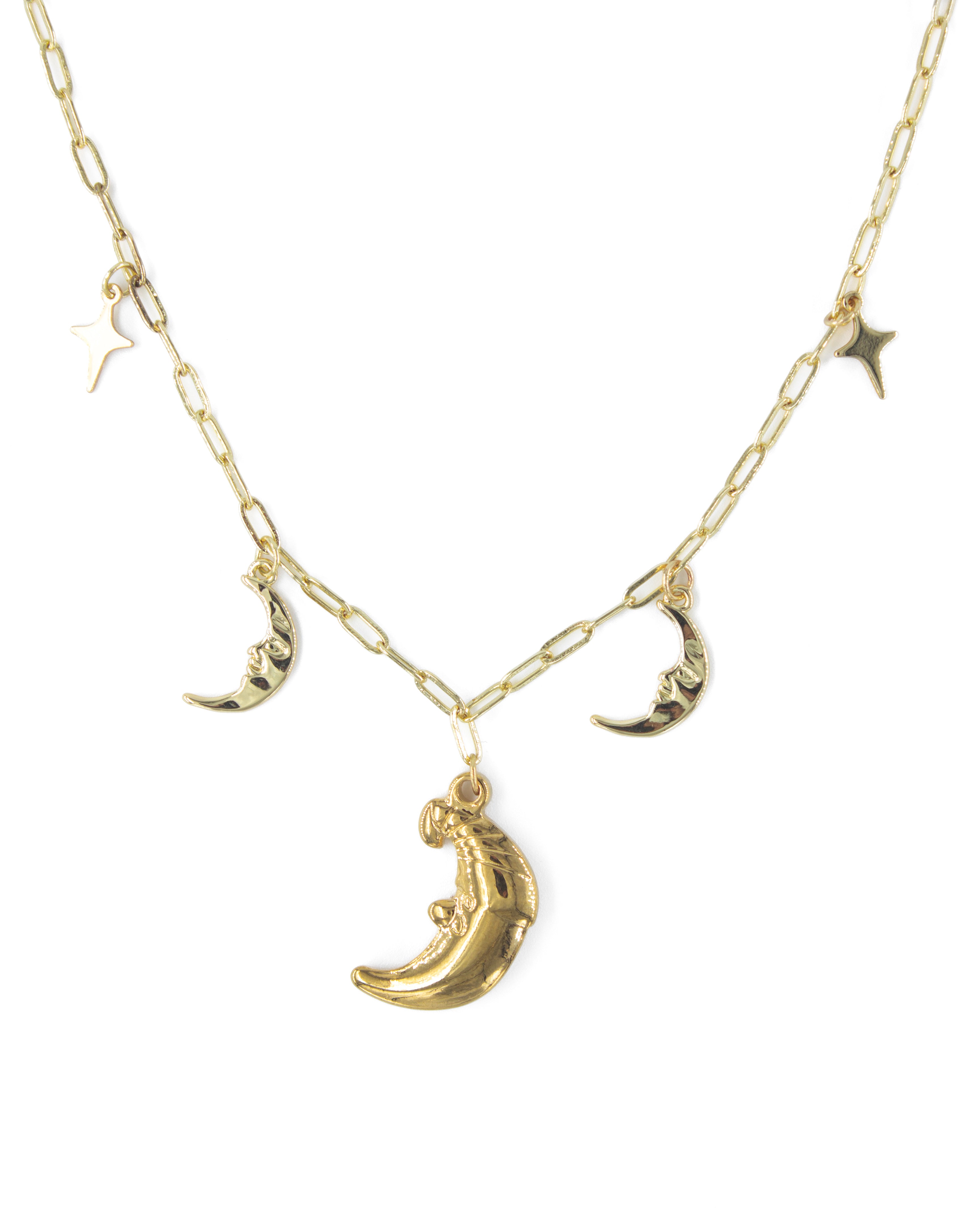 SOMNIUM CHARMLI AY MOTİFLİ ÇELİK KOLYE