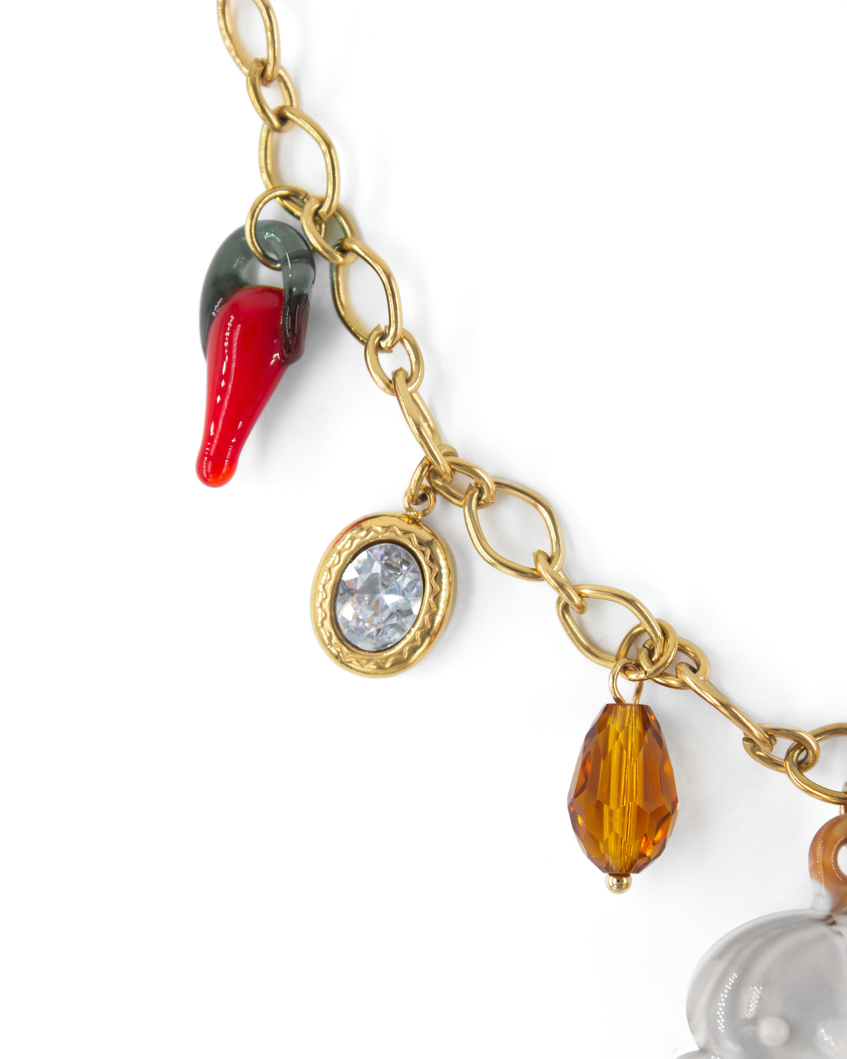 MISCEO CHARMLI ÇELİK KOLYE