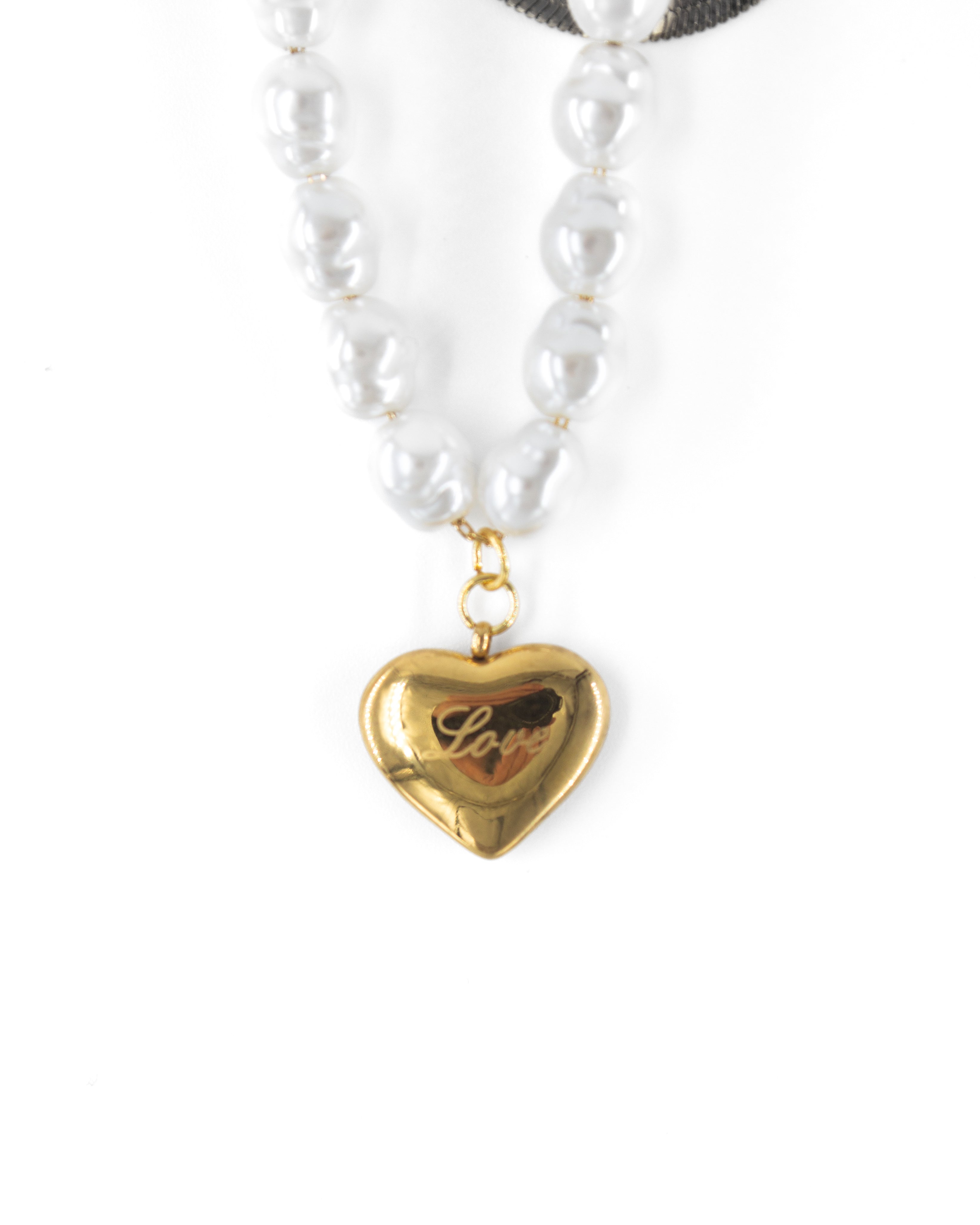 BIFOLIA 2'Lİ İNCİLİ ÇELİK KOLYE