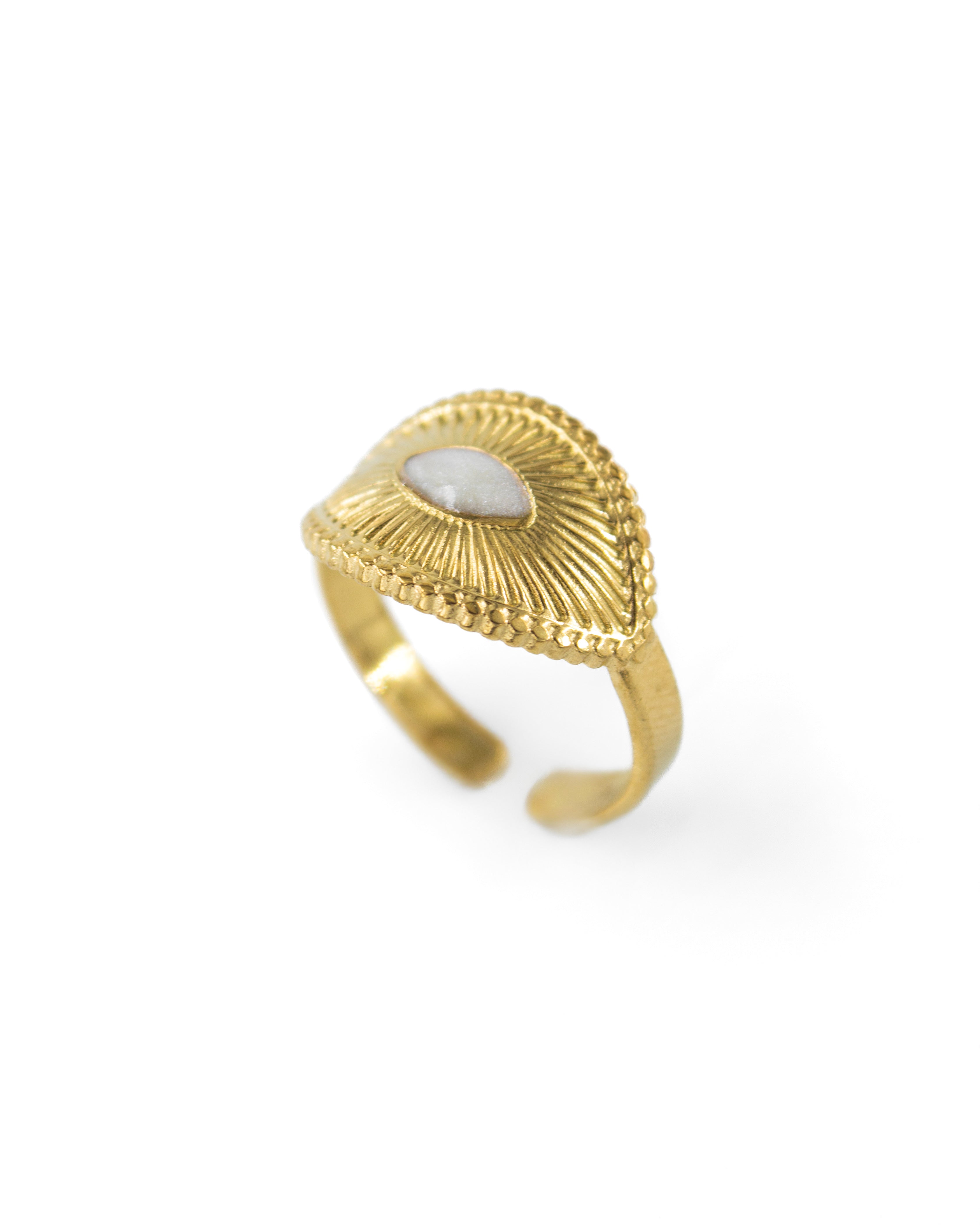 OCELYN TAŞLI AYARLANABİLİR ÇELİK YÜZÜK