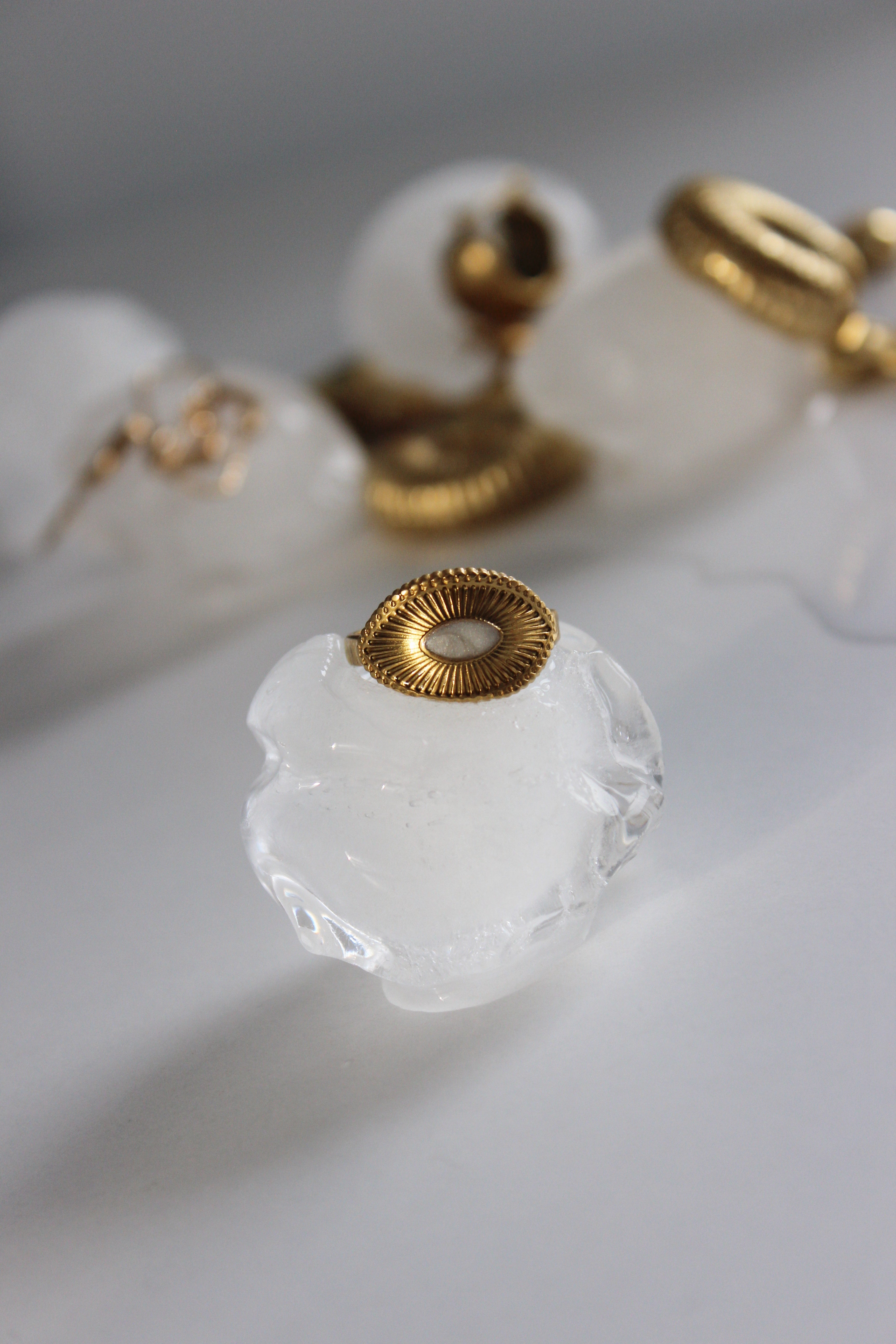 OCELYN TAŞLI AYARLANABİLİR ÇELİK YÜZÜK